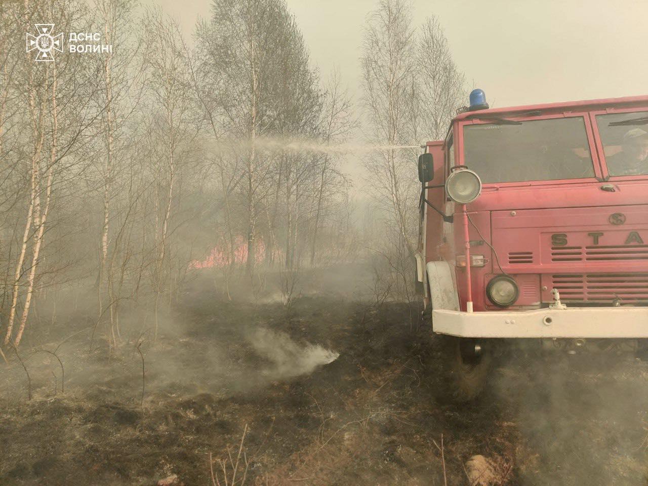 пожежа поблизу Шацька