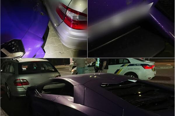 У Луцьку п'яний водій Mercedes наїхав на припаркований Lamborghini 