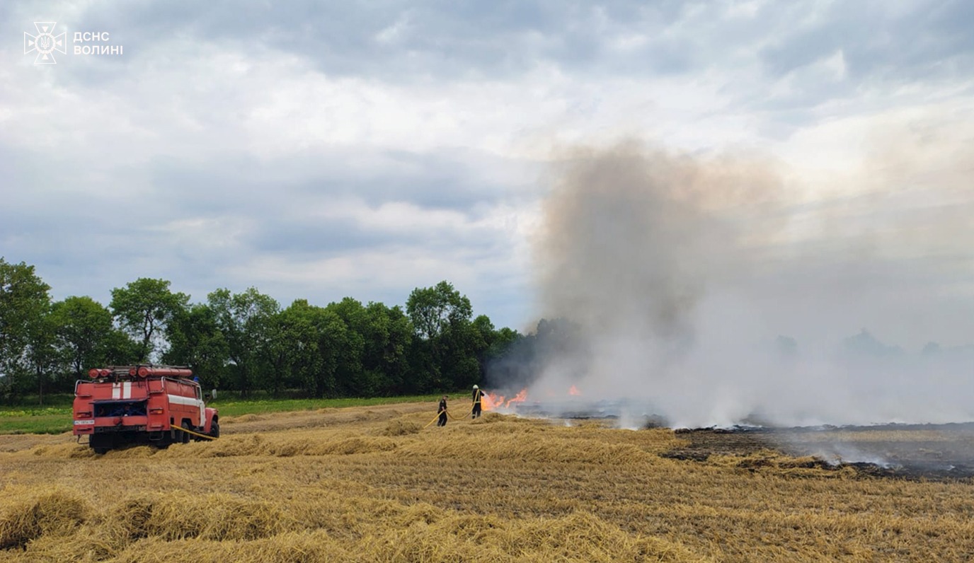 На Волині за добу ліквідували 5 пожеж 