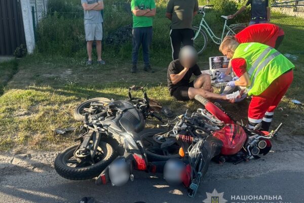 На Волині зіткнулися два мотоцикли: водії - травмовані 