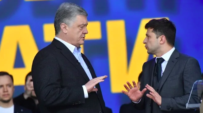 зеленський і порошенко, опитування