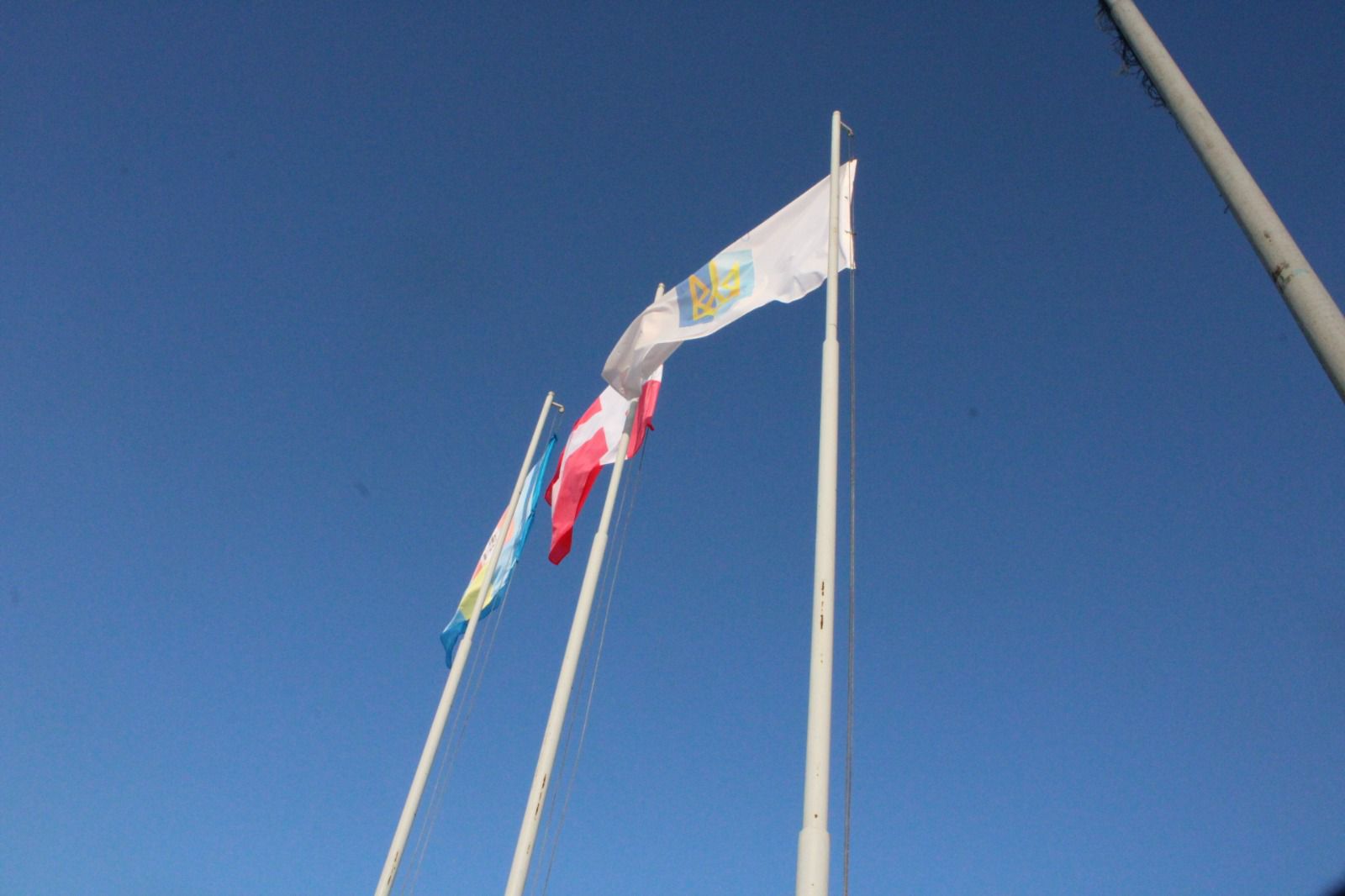 Прапор Національного олімпійського комітету України на стадіоні «Олімп» у Володимирі