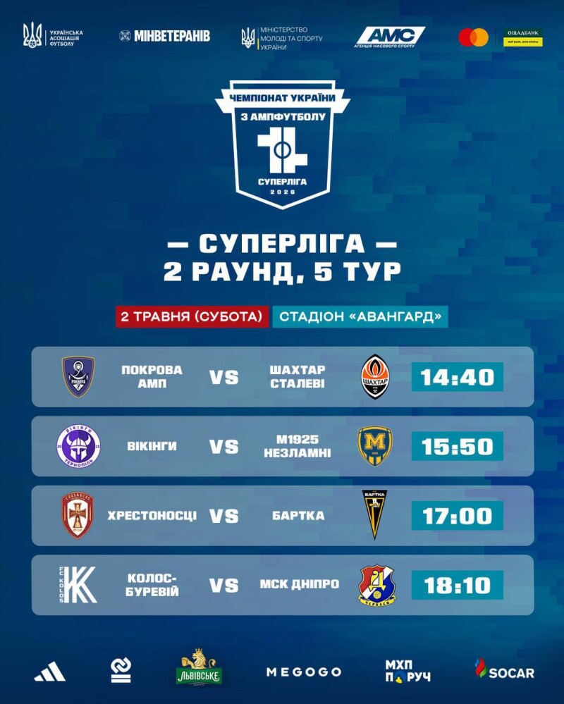 Луцьк прийматиме 2-й тур Суперліги чемпіонату України з ампфутболу 